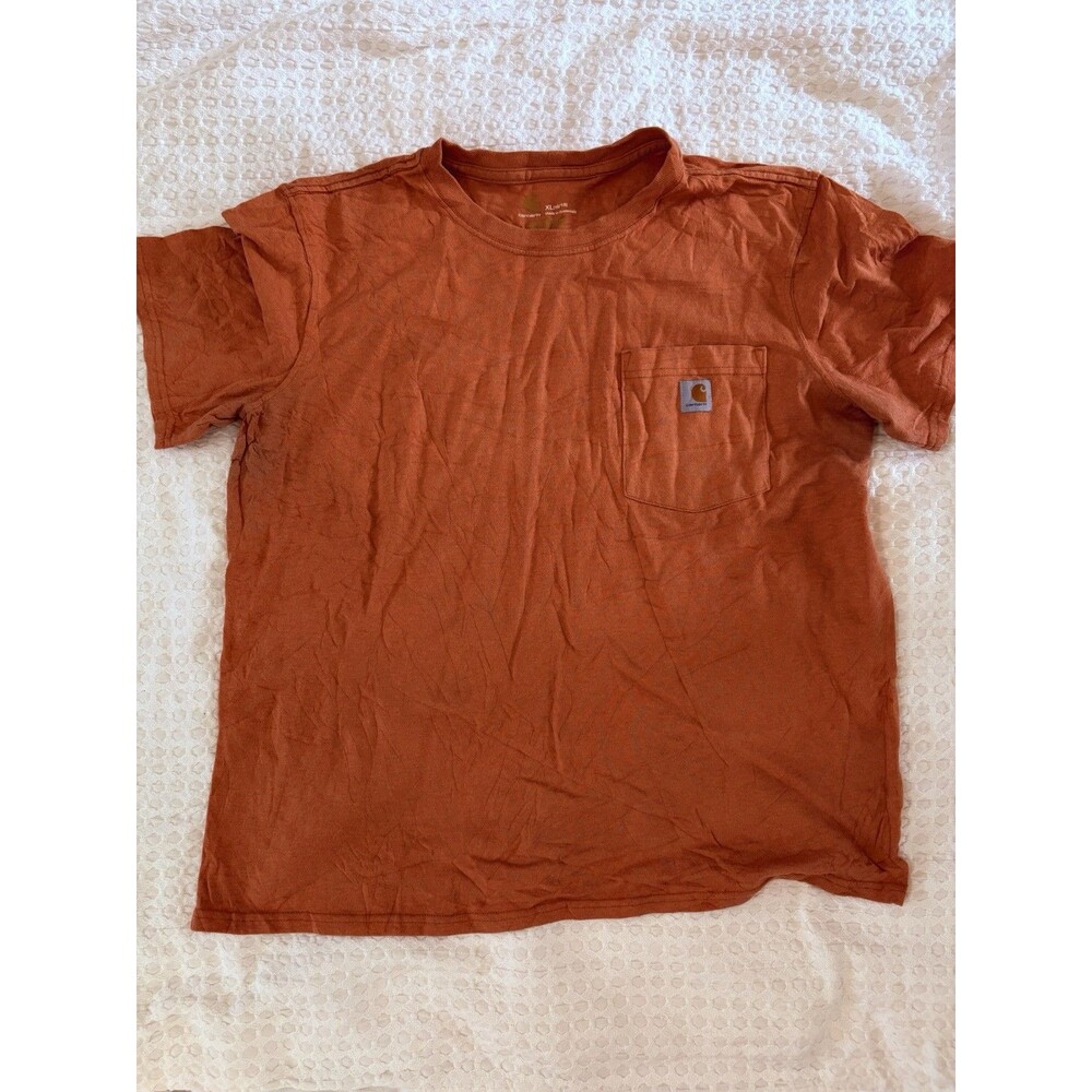 Men’s Carhartt XL Orange Short Sleeve Tshirt With Pocket
